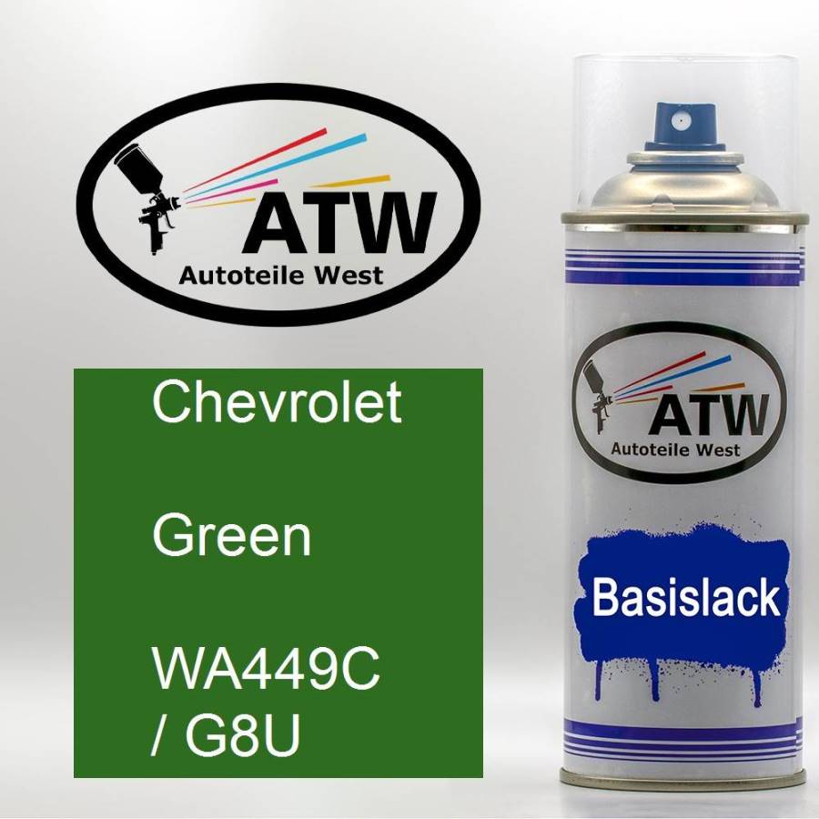 Chevrolet, Green, WA449C / G8U: 400ml Sprühdose, von ATW Autoteile West.